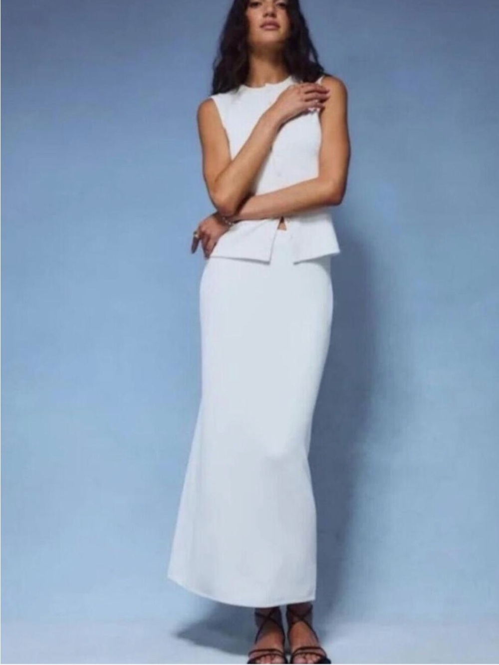 *NWT* Abercrombie & Fitch Baby Blue Rib Knit Maxi Skirt - Small Tall
